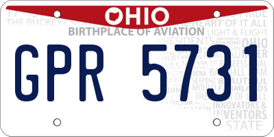 OH license plate GPR5731