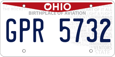 OH license plate GPR5732