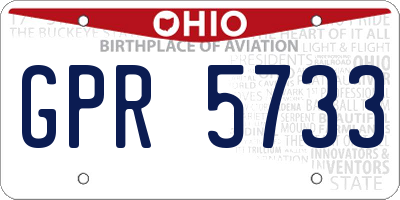 OH license plate GPR5733