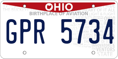 OH license plate GPR5734