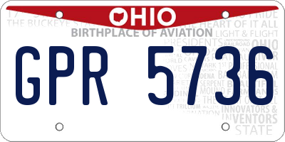 OH license plate GPR5736