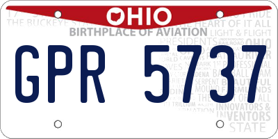 OH license plate GPR5737