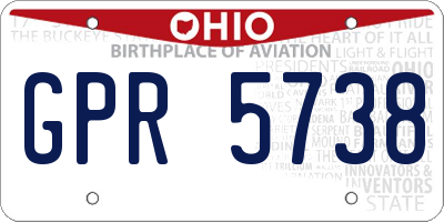 OH license plate GPR5738