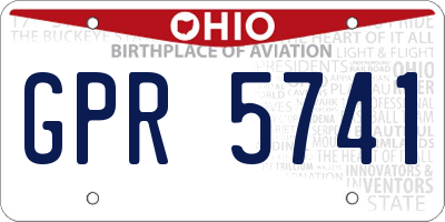 OH license plate GPR5741