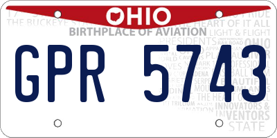 OH license plate GPR5743