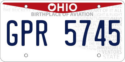 OH license plate GPR5745