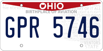 OH license plate GPR5746