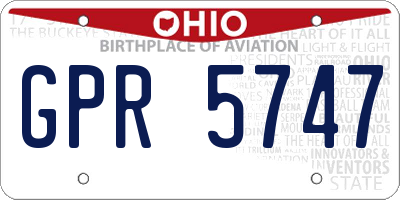OH license plate GPR5747
