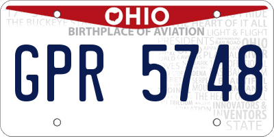 OH license plate GPR5748