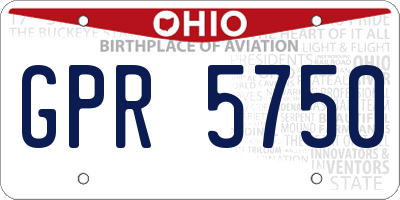 OH license plate GPR5750