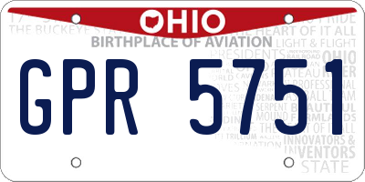 OH license plate GPR5751