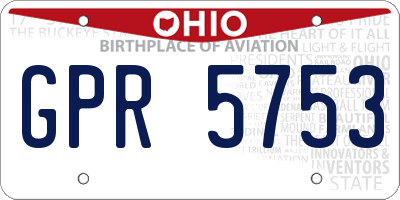 OH license plate GPR5753