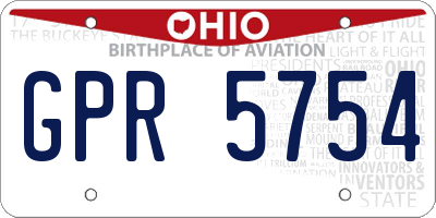 OH license plate GPR5754
