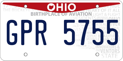 OH license plate GPR5755