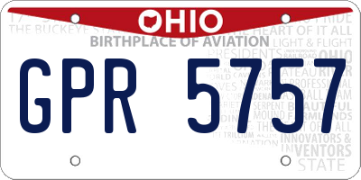 OH license plate GPR5757