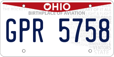 OH license plate GPR5758