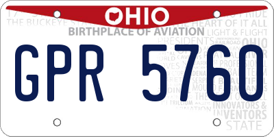 OH license plate GPR5760