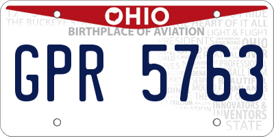 OH license plate GPR5763
