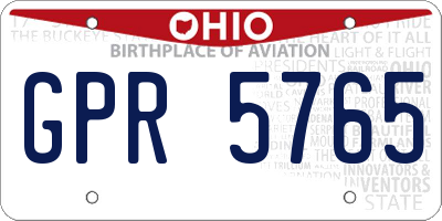OH license plate GPR5765