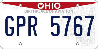 OH license plate GPR5767