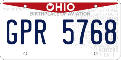OH license plate GPR5768