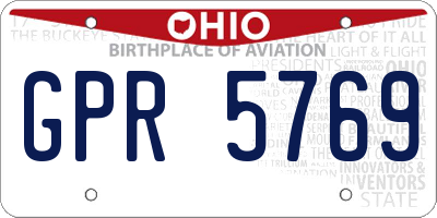 OH license plate GPR5769
