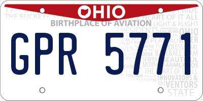 OH license plate GPR5771