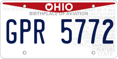 OH license plate GPR5772