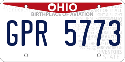 OH license plate GPR5773