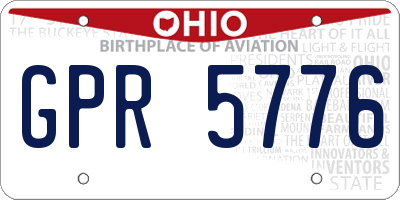OH license plate GPR5776