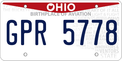 OH license plate GPR5778