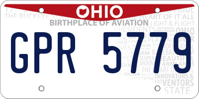 OH license plate GPR5779