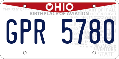 OH license plate GPR5780