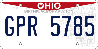 OH license plate GPR5785