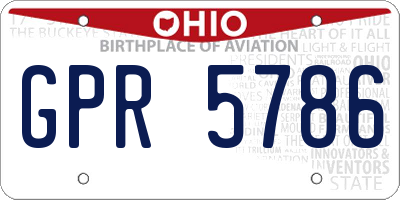 OH license plate GPR5786