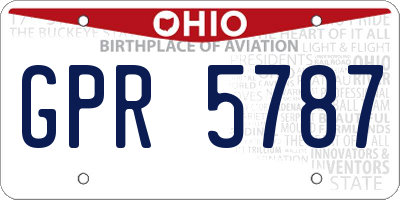 OH license plate GPR5787