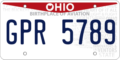 OH license plate GPR5789