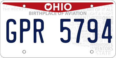 OH license plate GPR5794