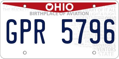 OH license plate GPR5796