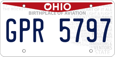 OH license plate GPR5797