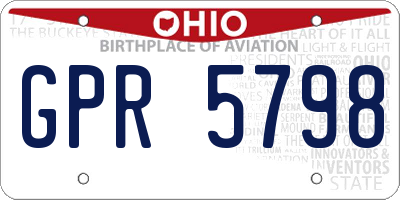 OH license plate GPR5798