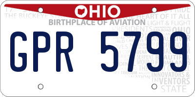 OH license plate GPR5799