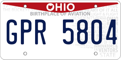 OH license plate GPR5804