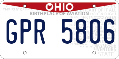 OH license plate GPR5806