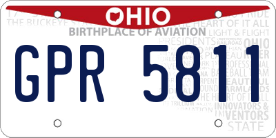 OH license plate GPR5811