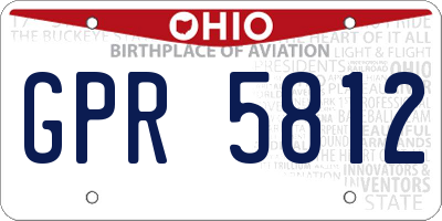 OH license plate GPR5812