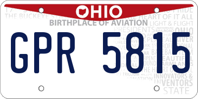 OH license plate GPR5815