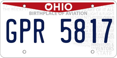OH license plate GPR5817