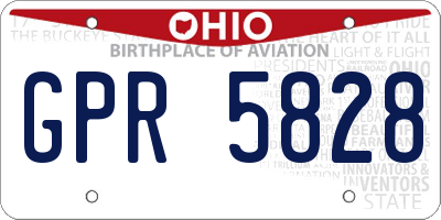 OH license plate GPR5828