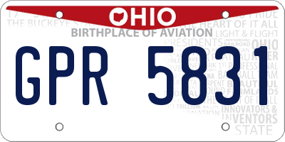 OH license plate GPR5831